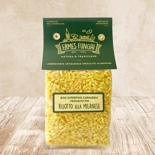 Sacchetto da 300 grammi di Risotto alla Milanese Ermes Funghi