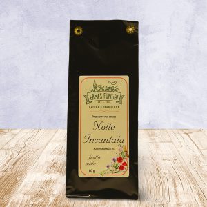 Confezione da 80 grammi di Infuso Notte Incantata Ermes Funghi.