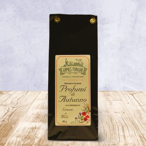 Confezione da 80 grammi di Infuso Profumo d'Autunno Ermes Funghi.