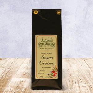 Confezione da 100 grammi di Infuso Sogno Esotico Ermes Funghi.