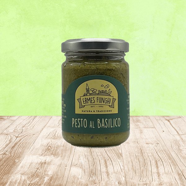 Vasetto da 130 gr. di Pesto al Basilico Ermes Funghi.