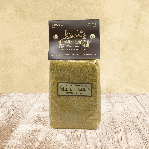 Sacchetto da 350 grammi di Polenta al Tartufo Ermes Funghi.