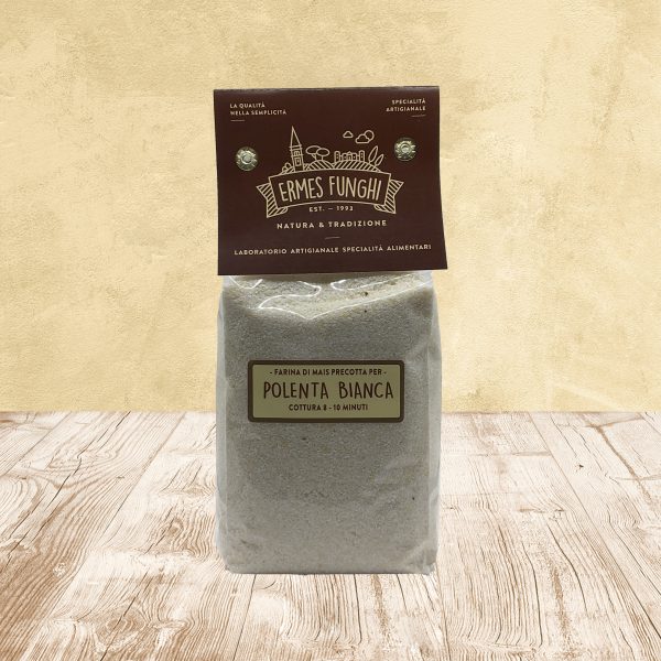 Sacchetto da 350 grammi di Polenta Bianca Ermes Funghi.