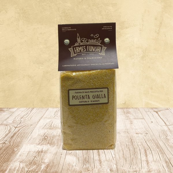 Sacchetto da 350 grammi di Polenta Gialla Ermes Funghi.
