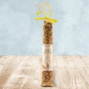 Tubo da 250 grammi di Risotto Arlecchino Funghi.