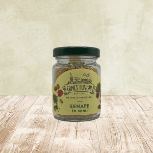 Vasetto da 50 grammi di Senape in semi Ermes Funghi.